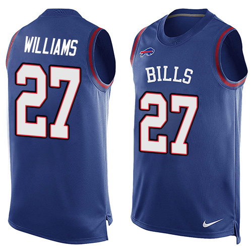 Men's Limited Duke Williams Nike Jersey Royal Blue - #27 Player Name & Number Tank Top NFL Buffalo Bills